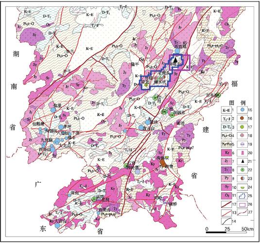 赣南宁都地区1:50 000青塘幅矿产地质图数据集